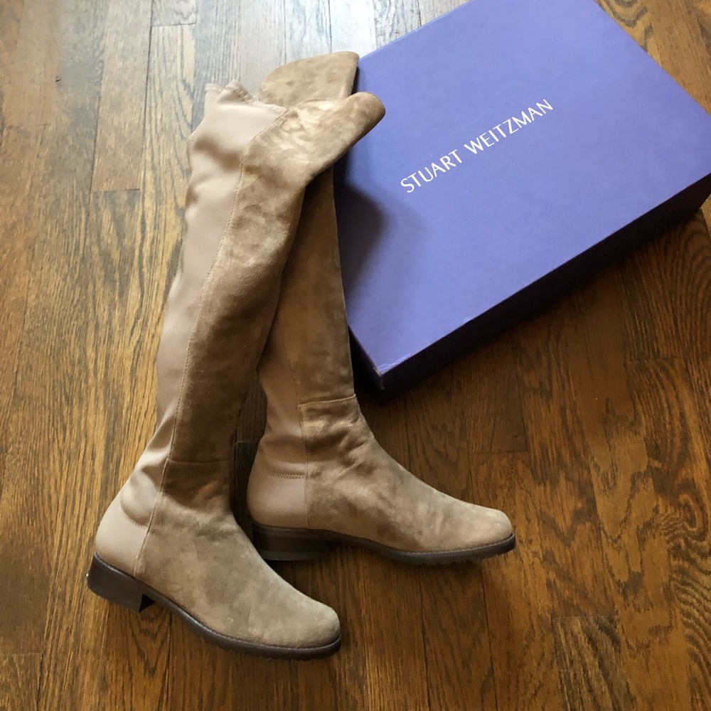Stuart Weitzman 5050 Praline suede OTK boots